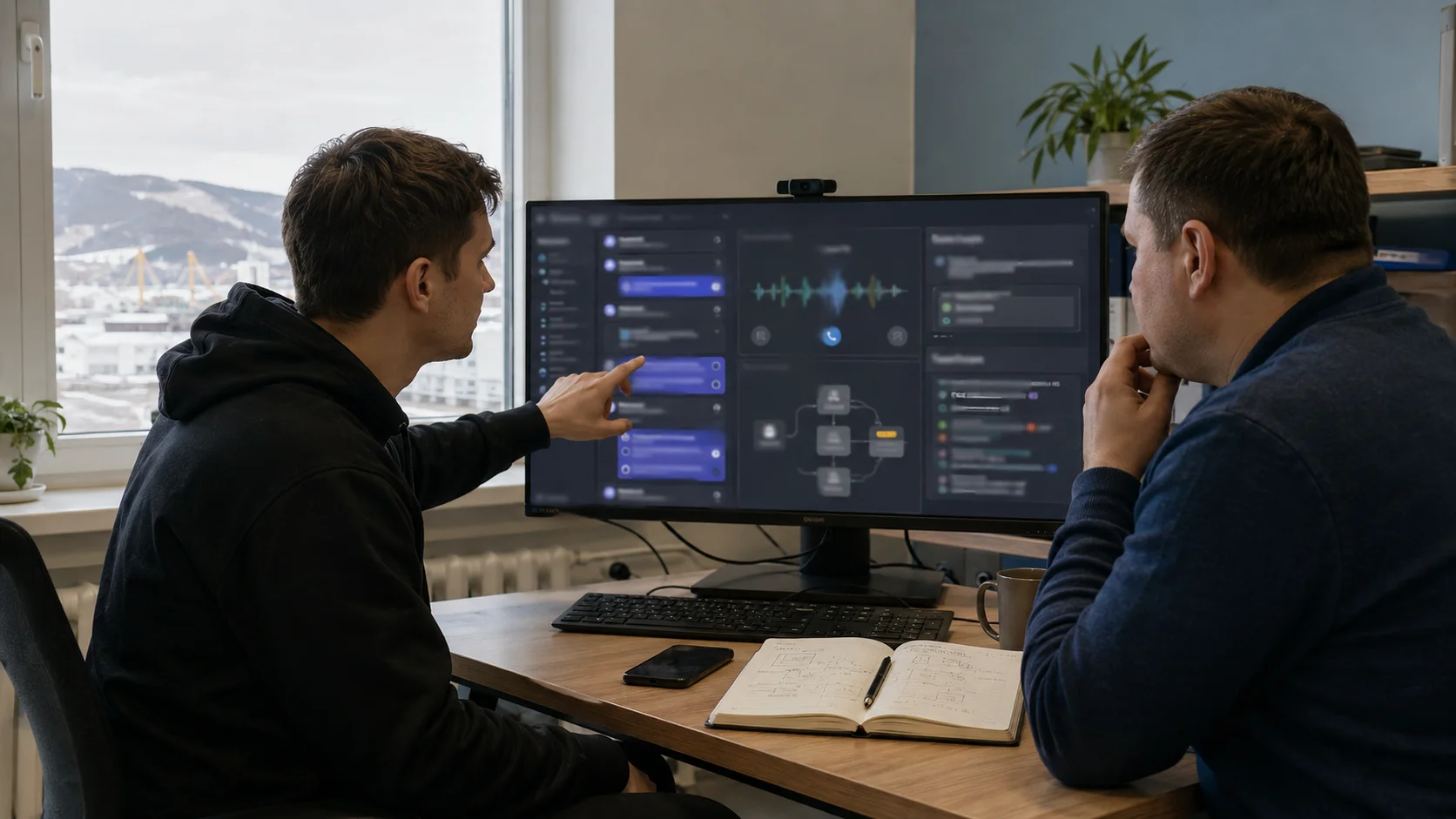 Интерфейсы чат-бота и голосового AI-бота для бизнеса